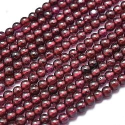 Natural Garnet Beads Strands, Round, 3mm, Hole: 0.5mm, about 130pcs/Strand, 15.35 inch(39cm)(G-K305-08-A)
