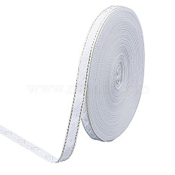 Polyester Rhombus Jacquard Ribbons, Clothes Accessories, White, 1/2 inch(12mm)(OCOR-WH0078-128A)