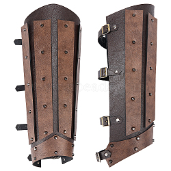 Imitation Leather Boot Cover, Leg Guards, Renaissance Medieval Viking Costume Accessories, Coconut Brown, 430x360~450x2mm(AJEW-WH20010-17)