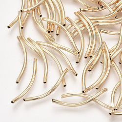 Brass Tube Beads, Real 18K Gold Plated, 28.5~30x2mm, Hole: 1mm(X-KK-S348-401)