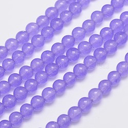 Natural & Dyed Malaysia Jade Bead Strands, Round, Medium Purple, 6mm, Hole: 0.8mm, about 64pcs/strand, 15 inch(G-A146-6mm-A19)