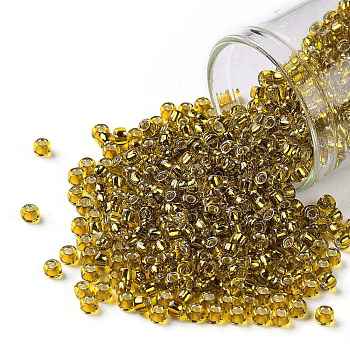 TOHO Round Seed Beads, Japanese Seed Beads, (2155S) Silver Lined Chamomile, 8/0, 3mm, Hole: 1mm, about 222pcs/10g