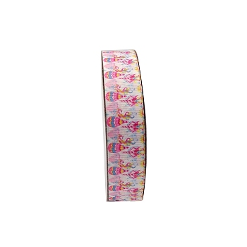 50 Yards Printed Polyester Grosgrain Ribbons, Garment Accessories, Unicorn, 1 inch(25mm)