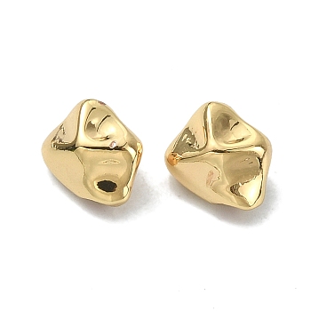 Rack Plating Brass Spacer Beads, Nuggets, Real 18K Gold Plated, 6.5x6.5x4.5mm, Hole: 1.5mm