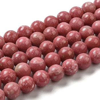 Natural Thulite Beads Strands,  Round, 10mm, Hole: 0.8mm, about 41pcs/strand, 15.55''`15.75''(39.5~40cm)