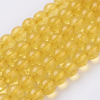 Synthetic Citrine Beads Strands, Round, Dyed & Heated, 10mm, Hole: 1mm, about 39pcs/strand, 15.5 inch