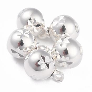 Brass Beads, Long-Lasting Plated, Round, 925 Sterling Silver Plated, 10.5x7.5~8mm, Hole: 1.4mm