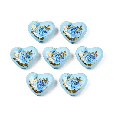 Sky Blue Heart Acrylic Beads
