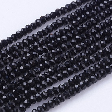3mm Black Rondelle Glass Beads