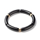 Curved Tube Acrylic Beads Stretch Bracelet for Girl Women(BJEW-JB06945-02)-1