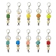 Porte-clés pendentif en perles de bois naturel teint(KEYC-JKC00440)-1