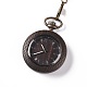 Ebony Wood Pocket Watch with Brass Curb Chain and Clips(WACH-D017-C02-AB)-2
