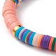 Bracelets extensibles de perles heishi en argile polymère(BJEW-JB05708-01)-3
