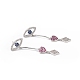 Colorful Cubic Zirconia Heart Eye Dangle Stud Earrings(EJEW-L234-078P)-1