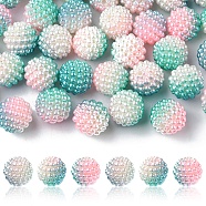 Imitation Pearl Acrylic Beads, Berry Beads, Combined Beads, Round, Dark Turquoise, 12mm, Hole: 1mm(OACR-FS0001-32B)