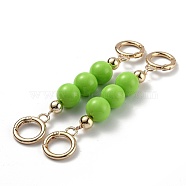 Bag Extender Chain, with ABS Plastic Beads and Light Gold Alloy Spring Gate Rings, for Bag Strap Extender Replacement, Light Green, 13.8cm(AJEW-P076-01C-07)