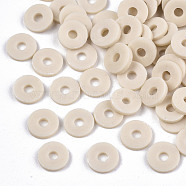 Handmade Polymer Clay Beads, for DIY Jewelry Crafts Supplies, Disc/Flat Round, Heishi Beads, Light Goldenrod Yellow, 8x1mm, Hole: 2mm, about 13000pcs/1000g(CLAY-Q251-8.0mm-106)