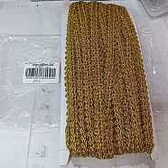 Sparkle Braided Polyester Lace Trim, Garment Accessories, Gold, 3/8~1/2 inch(11~12mm), 20 yards/card(OCOR-WH0079-24A)