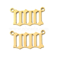 201 Stainless Steel Pendants, Laser Cut, Number 0 Charm, Real 18K Gold Plated, 12x22x1mm, Hole: 1.5mm(STAS-U003-01G)