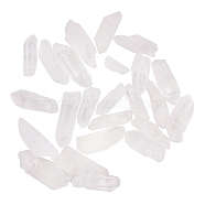 Natural Quartz Crystal Beads, Nuggets, Tusk Shape, Dyed, Clear, 6~9x18~26mm, Hole: 0.85mm, about 23pcs/box(PH-G-A142-06E)