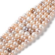 Natural Cultured Freshwater Pearl Beads Strands, Gradient Potato, PeachPuff, 3.5~8.5x3.5~11mm, Hole: 0.5mm, about 87pcs/strand, 16.14~16.34 inch(41~41.5cm)(PEAR-E018-80)