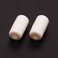 Plastic Screw Clasps, for Shoelace Buckles, Column, White, 18x9.5mm, Hole: 3mm(FIND-WH0001-49G)