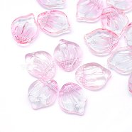 Transparent Glass Charms, Shell Shaped Petal, Two Tone, Lavender Blush, 15x12x4mm, Hole: 1mm(X1-GLAA-H016-01A-18)