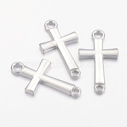 Alloy Links connectors, Cadmium Free & Nickel Free & Lead Free, Sideways Cross, 14.5x27x2.5mm, Two Holes, Hole: 2.5mm(X-PALLOY-AD-77887-N)