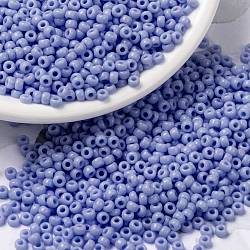 MIYUKI Round Rocailles Beads, Japanese Seed Beads, 8/0, (RR494) Opaque Agate Blue, 8/0, 3mm, Hole: 1mm, about 422~455pcs/10g(X-SEED-G008-RR0494)