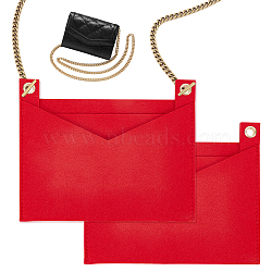 Felt Bags Organizer Insert, Mini Envelope Handbag Shaper Premium Felt, with Iron Grommets, Red, 22x18.3x0.5cm, Hole: 10mm(PURS-WH0001-46C-02)