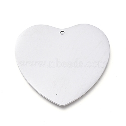 304 Stainless Steel Pendants, Manual Polishing, Stamping Blank Tag, Laser Cut, Heart, Stainless Steel Color, 28.3x29.7x0.8mm, Hole: 1.2mm(STAS-L238-099A-P)