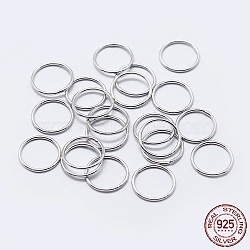 Anti-Tarnish Rhodium Plated 925 Sterling Silver Round Rings, Soldered Jump Rings, Closed Jump Rings, Platinum, 18 Gauge, 5x1mm, Inner Diameter: 3mm, about 90pcs/10g(STER-F036-03P-1x5)