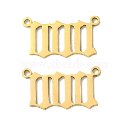 201 Stainless Steel Pendants, Laser Cut, Number 0 Charm, Real 18K Gold Plated, 12x22x1mm, Hole: 1.5mm(STAS-U003-01G)