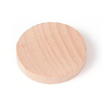 Unfinished Natural Poplar Wood Cabochons, Flat Round, BurlyWood, 29.5~30x4.5~5mm