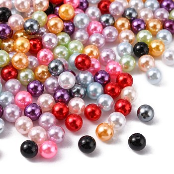 Imitation Pearl Acrylic Beads, No Hole, Round, Mixed Color, 6mm, about 5000pcs/bag