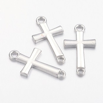 Alloy Links connectors, Cadmium Free & Nickel Free & Lead Free, Sideways Cross, 14.5x27x2.5mm, Two Holes, Hole: 2.5mm