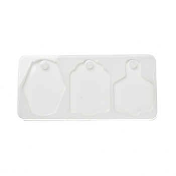 DIY Pendant Silicone Molds, Resin Casting Molds, for UV Resin, Epoxy Resin Craft Making, White, 90x192x5mm, Hole: 10.5mm, Inner Diameter: 54~60x79mm