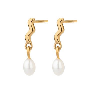 Stainless Steel with Pearl Stud Earrings for Women