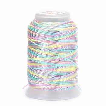 5 Rolls 12-Ply Segment Dyed Polyester Cords, Milan Cord, Round, Lavender, 0.4mm, about 71.08 Yards(65m)/Roll