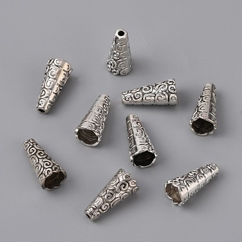 Apetalous Alloy Bead Cone, Antique Silver, 17.5x8.5mm, Hole: 1.8mm