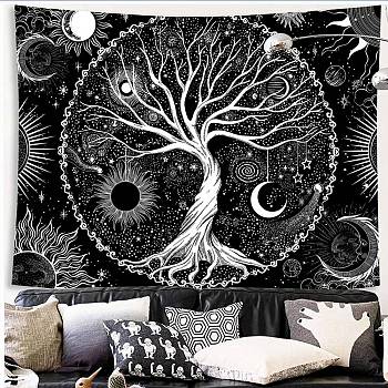 Polyester Wall Hanging Tapestry, for Bedroom Living Room Decoration, Rectangle, Tree of Life, 730x950mm
