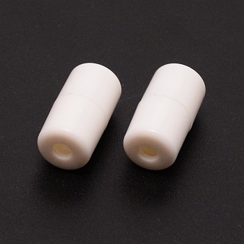 Plastic Screw Clasps, for Shoelace Buckles, Column, White, 18x9.5mm, Hole: 3mm