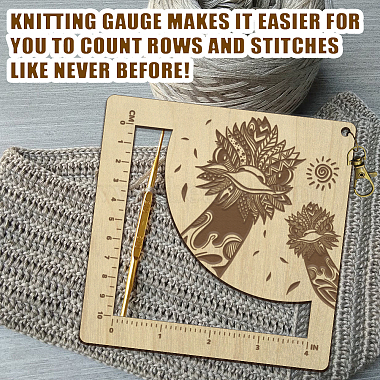 Wooden Square Frame Crochet Ruler(DIY-WH0537-010)-4