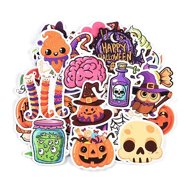 50Pcs Halloween Cartoon Paper Self-Adhesive Picture Stickers(STIC-C010-25)-2