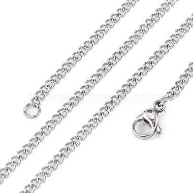 Unisex Casual Style 304 Stainless Steel Curb Chain Necklaces(STAS-O037-54P)-3