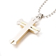 Alloy Cross Pandant Necklace with Ball Chains(NJEW-K245-001C)-3