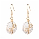 Boucles d'oreilles pendantes en perles baroques naturelles enveloppées de fil keshi(EJEW-JE04506-02)-1