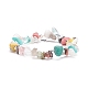 Natural & Synthetic Mixed Gemstone Chips Beaded Stretch Bracelet for Women(BJEW-JB07657-01)-1