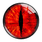 Mixed Animal Eye Pattern Glass Cabochons, Half Round/Dome, Red, 40x9mm(AJEW-WH0070-08C)