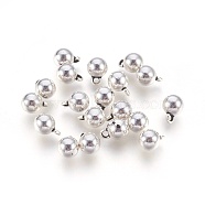Tibetan Style Alloy Charms, Round, Cadmium Free & Lead Free, Antique Silver, 8.5x6mm, Hole:1.5mm(LF10905Y)